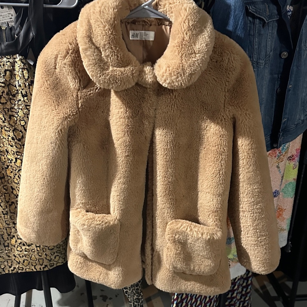 H&M Kids Cozy Tan Faux Fur Jacket